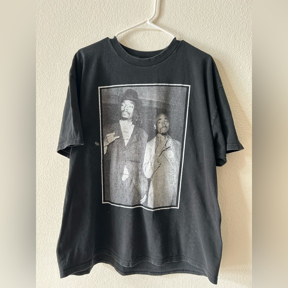 VINTAGE Snoop Dogg Shirt Mens 2XL Black Graphic Tupac Shakur Death Row Rap Y2K